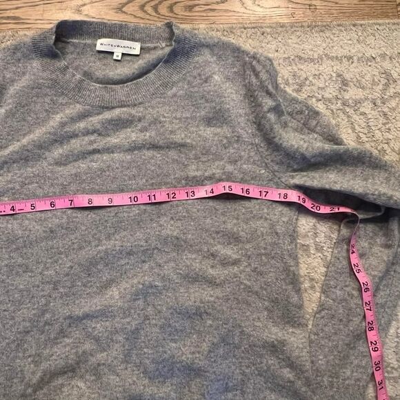 White + Warren Heather Gray cashmere Knit Top size Medium - Picture 8 of 11